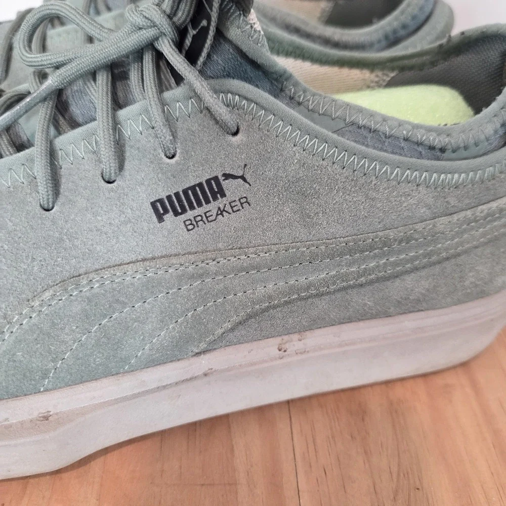 Puma Breaker Sneakers Mens US 12 Green Suede Lace Up Casual Shoes Low Top